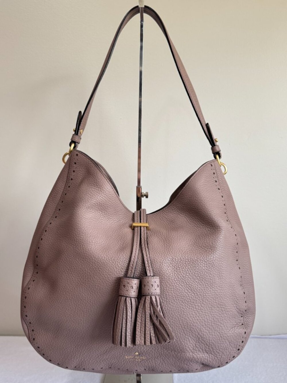 KATE SPADE New York NWOT Mauve James Street Mason Tassel Hobo Shoulder Bag - Picture 3 of 16